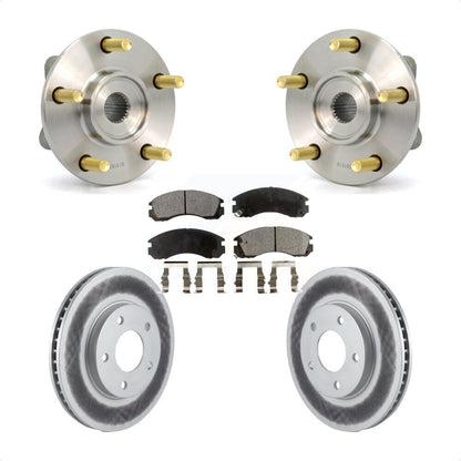 Hub Bearing Coated Brake Rotor & Pads Front Kit For 2000 Mitsubishi Eclipse 3.0L