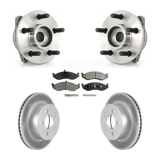 Hub Bearing Coated Disc Brake Rotor Pads Front Kit For Jeep Wrangler Cherokee TJ