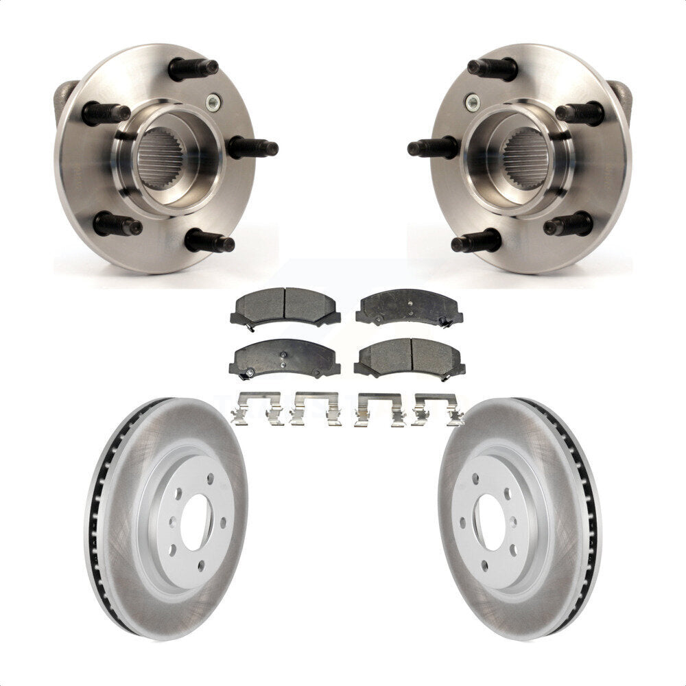 Hub Bearing Coated Brake Rotor & Pads Front Kit For Chevrolet Impala Monte Carlo