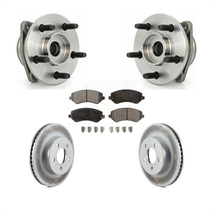 Hub Bearing Coated Brake Rotor Pads Front Kit For 2002-2005 Jeep Liberty Non-ABS