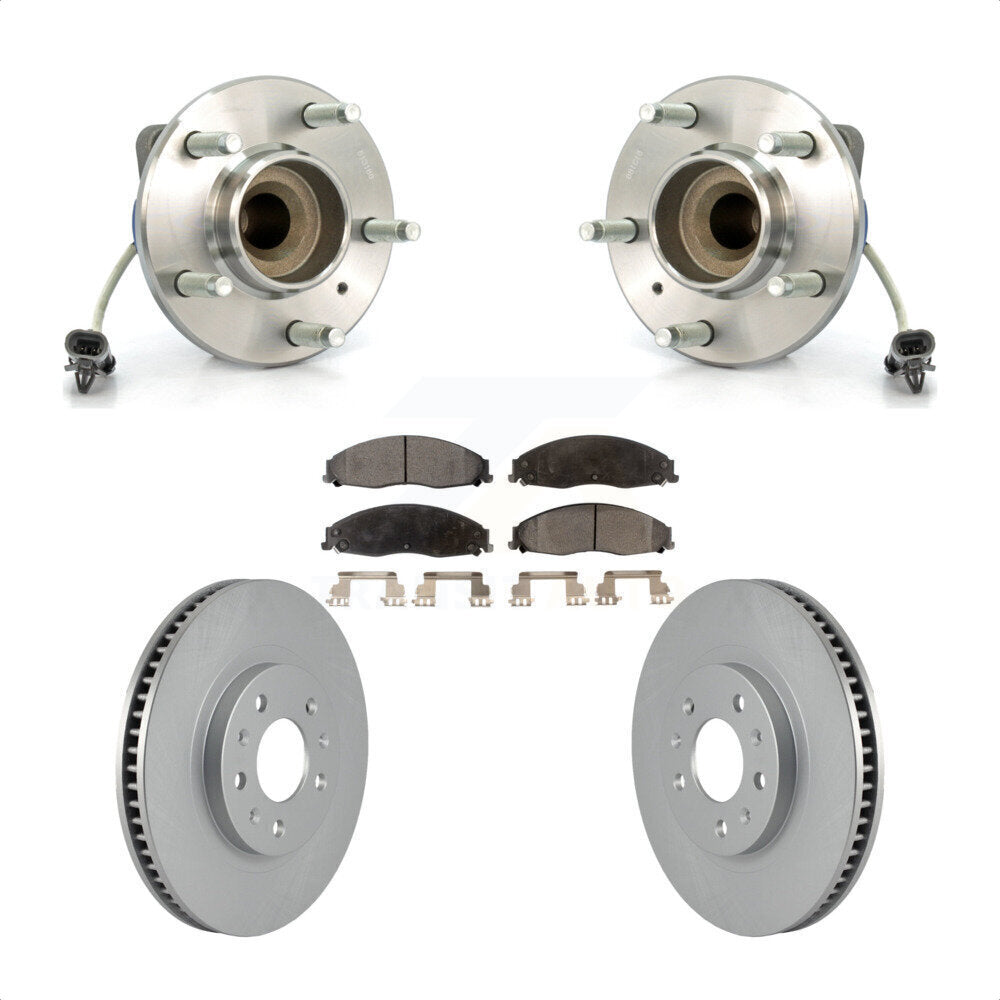 Hub Bearing Assembly Coated Disc Brake Rotor And Pads Front Kit For Cadillac CTS