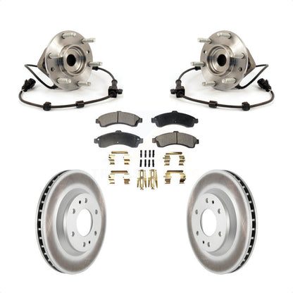 Hub Bearing Coated Brake Rotor Pad Front Kit For GMC Envoy Chevrolet Trailblazer