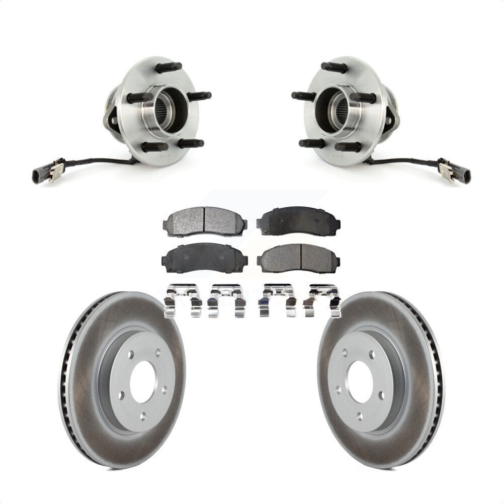 Hub Bearing Coated Brake Rotor & Pads Front Kit For Saturn Vue Chevrolet Equinox