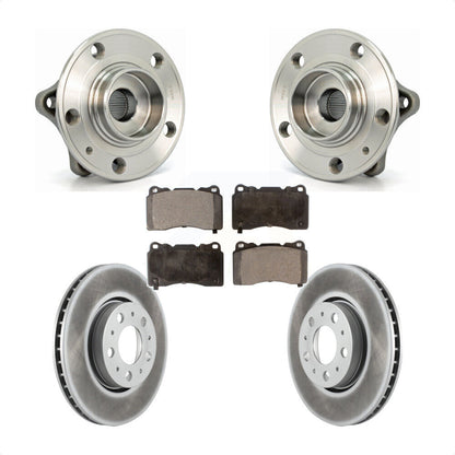 Hub Bearing Assembly Coated Brake Rotor Pads Front Kit For 2005-2007 Volvo V70 R