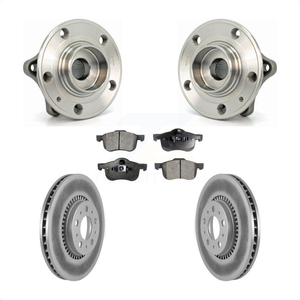 Hub Bearing Assembly Coated Brake Rotor Pad Front Kit For Volvo S60 XC70 V70 S80