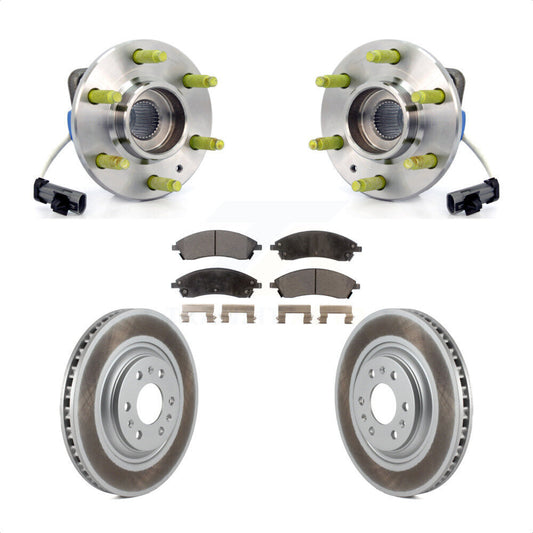 Hub Bearing Coated Disc Brake Rotor Pad Front Kit For 2004-2009 Cadillac SRX AWD