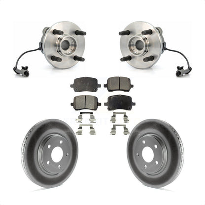 Hub Bearing Coated Brake Rotor & Pads Front Kit For Saturn Ion With 4 Lug Wheels