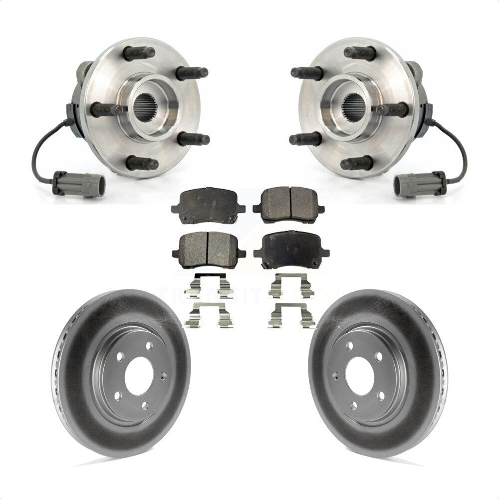 Hub Bearing Coated Brake Rotor And Pad Front Kit For Chevrolet Cobalt Saturn Ion