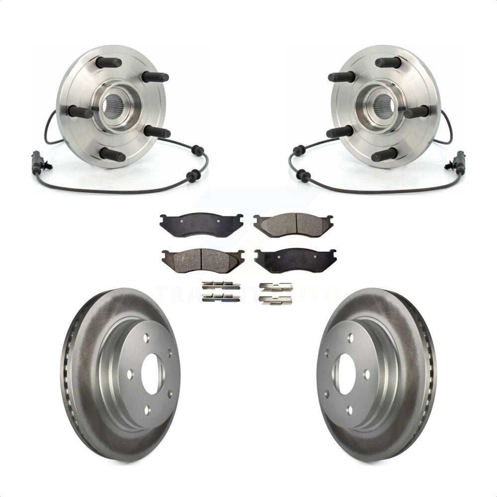 Hub Bearing Assembly Coat Brake Rotor Pads Front Kit For 2004-2005 Dodge Durango