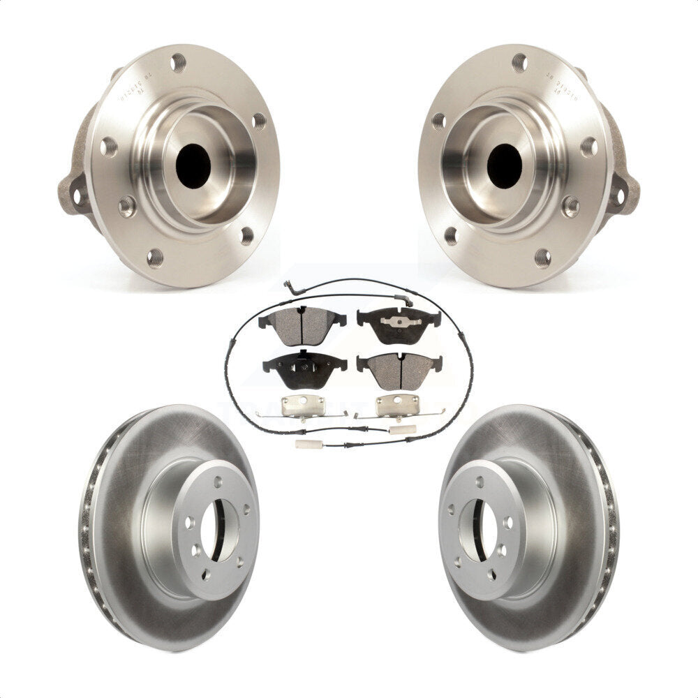 Hub Bearing Assembly Coated Brake Rotor And Pad Front Kit For BMW 530i 525i 528i