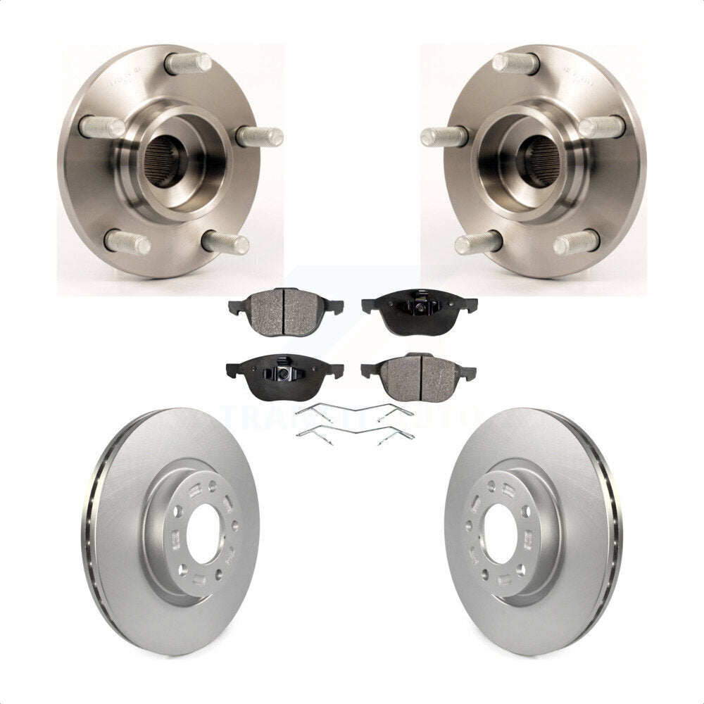 Hub Bearing Assembly Coated Disc Brake Rotor And Pads Front Kit For Mazda 3 2.3L