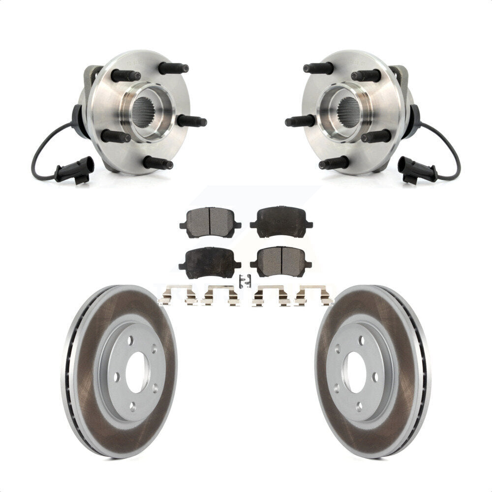 Hub Bearing Coated Brake Rotor And Pad Front Kit For Chevrolet Malibu Pontiac G6