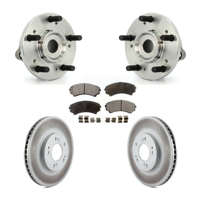 Hub Bearing Assembly Coated Brake Rotor & Pads Front Kit For Mitsubishi Endeavor