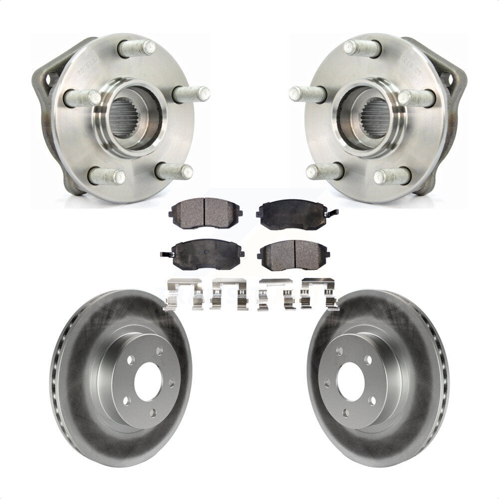 Hub Bearing Assembly Coated Brake Rotor Pads Front Kit For Subaru Impreza Legacy