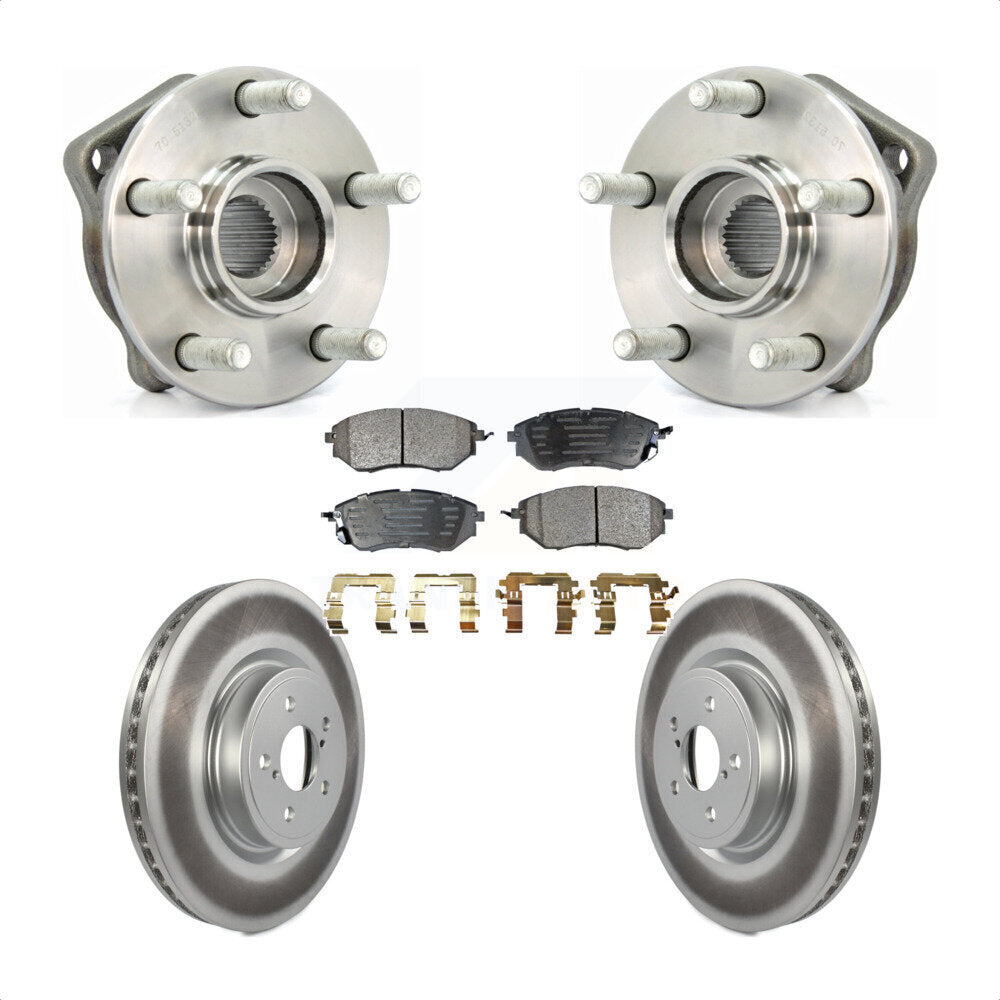 Hub Bearing Coated Brake Rotor Pads Front Kit For Subaru Outback Legacy Forester