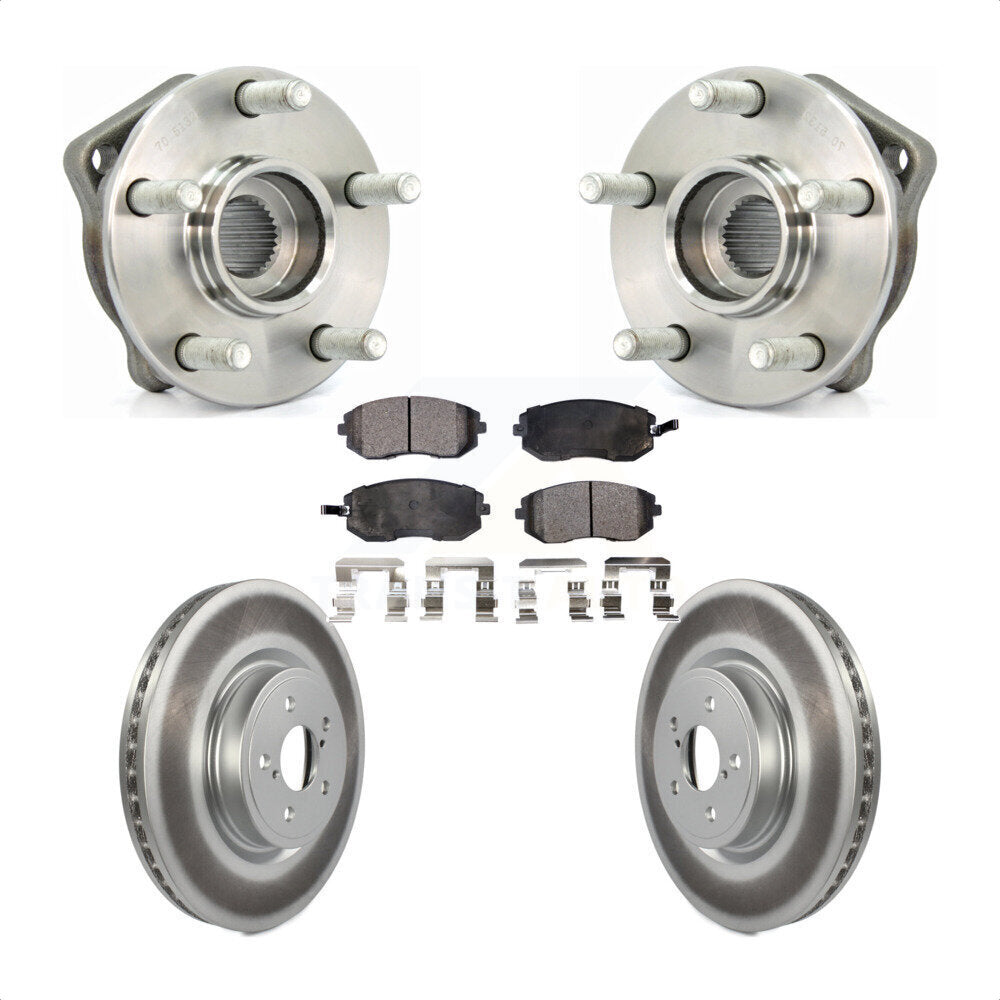 Hub Bearing Assembly Coated Disc Brake Rotor And Pad Front Kit For Subaru Legacy