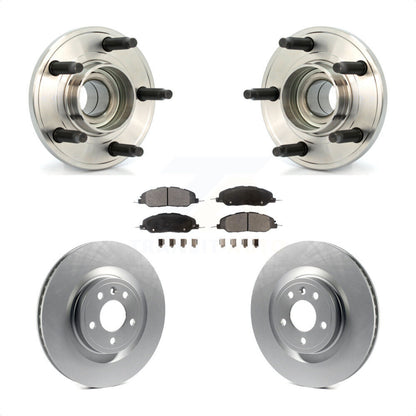 Hub Bearing Assembly Coated Disc Brake Rotor And Pads Front Kit For Ford Mustang