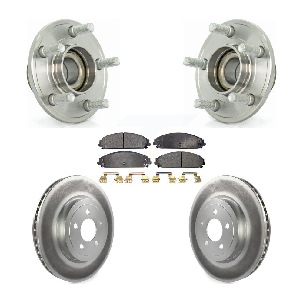 Hub Bearing Coat Brake Rotor Pad Front Kit For Dodge Chrysler 300 Charger Magnum