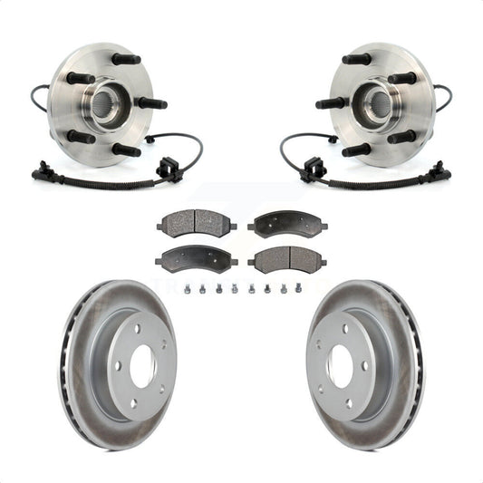 Hub Bearing Coated Brake Rotor And Pad Front Kit For Dakota Dodge Ram Mitsubishi