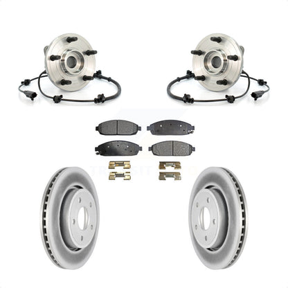 Hub Bearing Coated Brake Rotor & Pad Front Kit For Jeep Grand Cherokee Commander