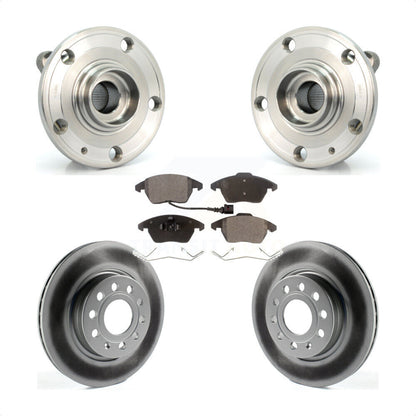 Hub Bearing Coated Brake Rotor Pads Front Kit For Volkswagen GTI Audi A3 Quattro