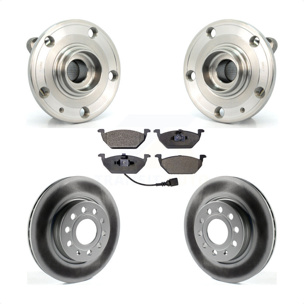 Hub Bearing Assembly Coated Disc Brake Rotor Pads Front Kit For Volkswagen Jetta