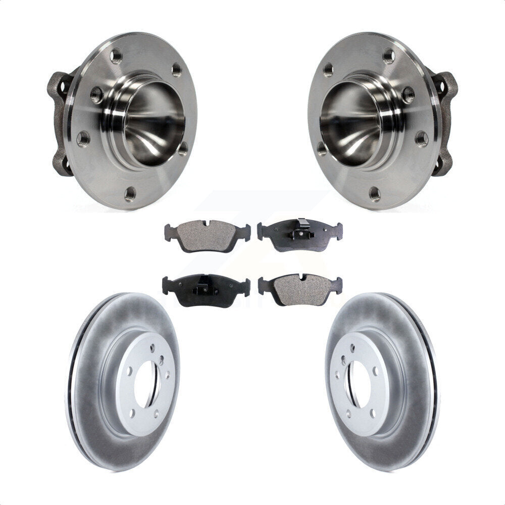 Hub Bearing Assembly Coated Disc Brake Rotor & Pads Front Kit For 2006 BMW 325Ci