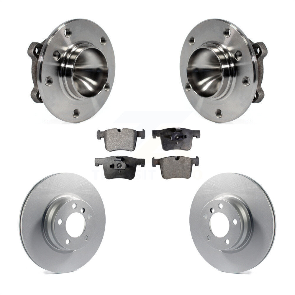 Hub Bearing Coated Brake Rotor & Pad Front Kit For 2012 BMW 328i Sedan with 3.0L