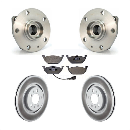 Hub Bearing Assembly Coated Brake Rotor & Pad Front Kit For Volkswagen Golf City