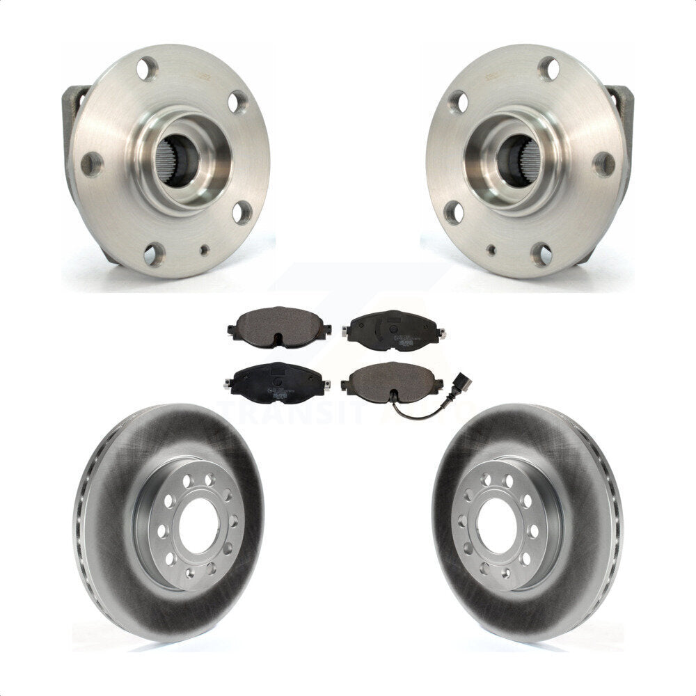Hub Bearing Coat Brake Rotor Pad Front Kit For Volkswagen Golf SportWagen e-Golf