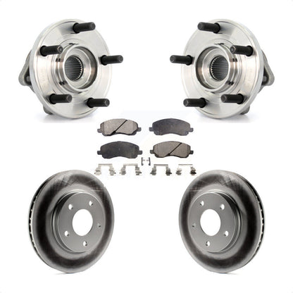 Hub Bearing Coated Brake Rotor & Pad Front Kit For 2009 Dodge Caliber R/T/SXT/SE