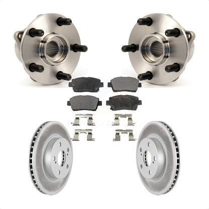Hub Bearing Assembly Coated Brake Rotor Pad Front Kit For 2004-2009 Toyota Prius
