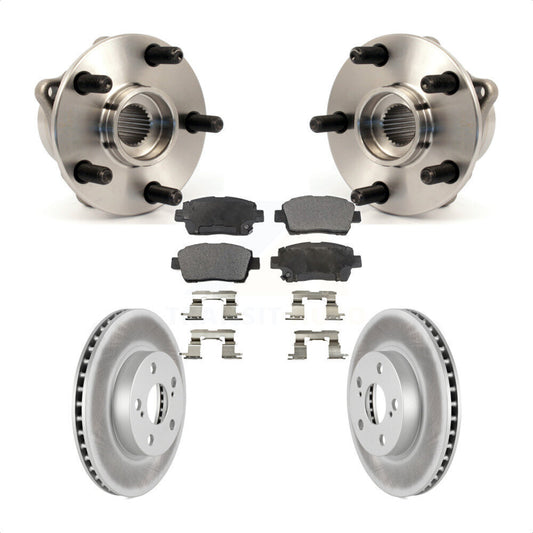 Hub Bearing Assembly Coated Brake Rotor Pad Front Kit For 2004-2009 Toyota Prius