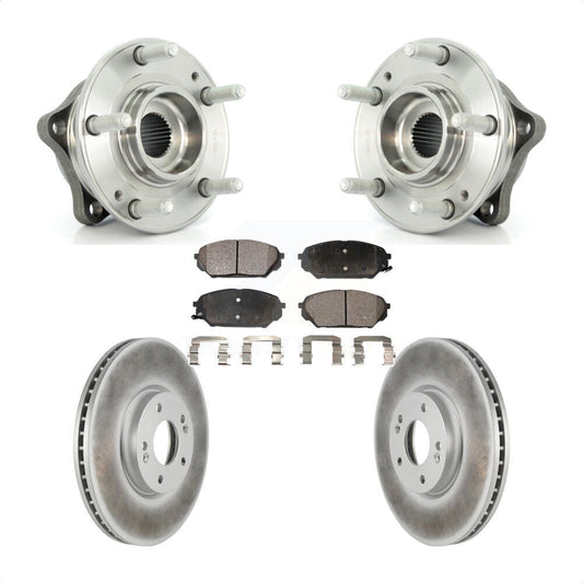 Hub Bearing Coated Disc Brake Rotor Pad Front Kit For 2007-2012 Hyundai Veracruz