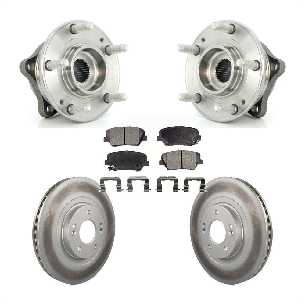 Hub Bearing Coated Disc Brake Rotor Pad Front Kit For Hyundai Santa Fe Sport Kia
