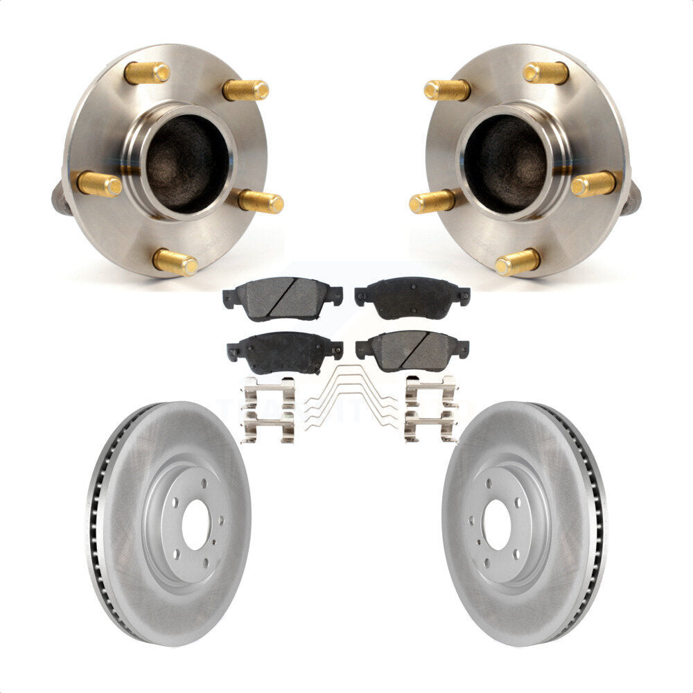 Hub Bearing Assembly Coated Disc Brake Rotor And Pads Front Kit For INFINITI G35