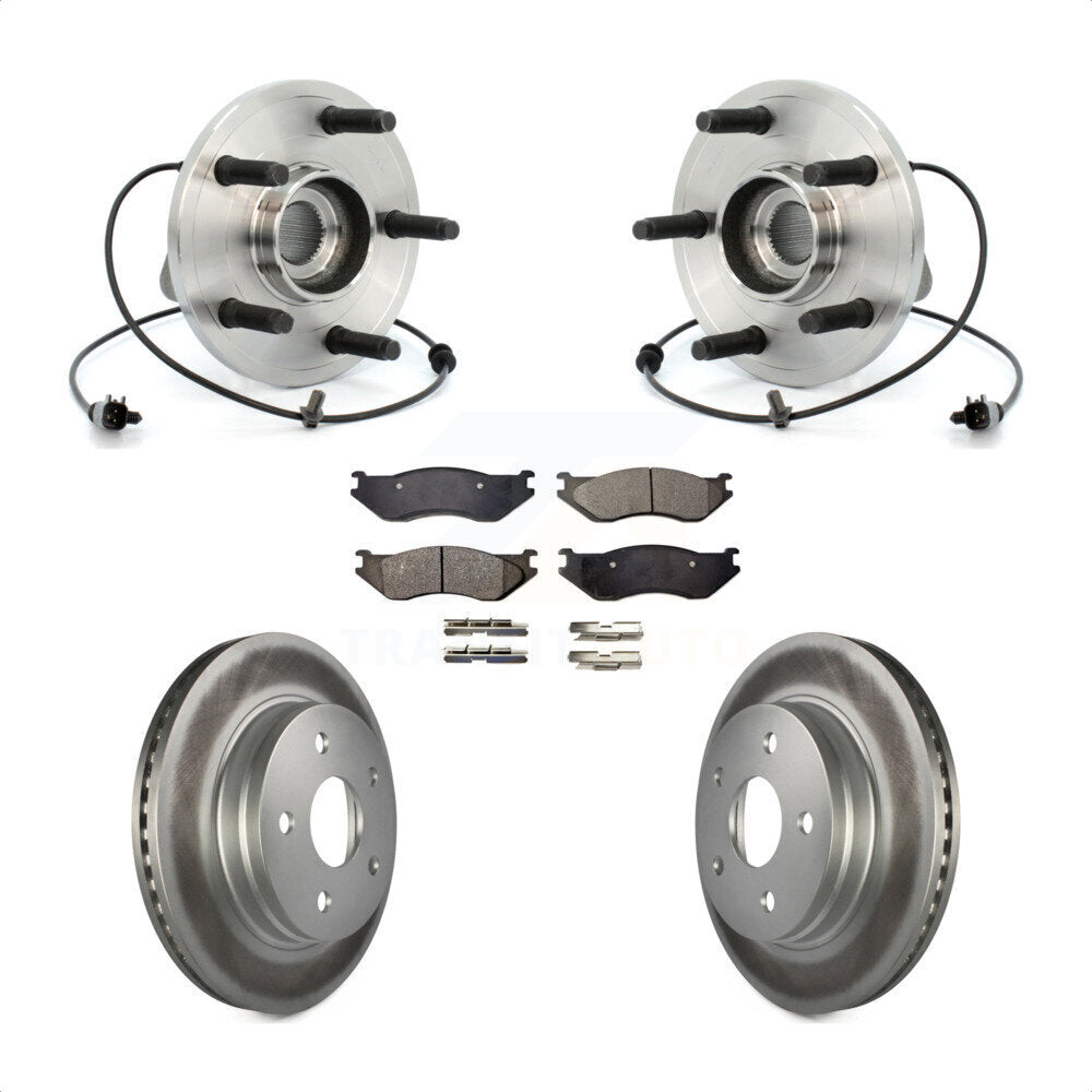Hub Bearing Assembly Coated Brake Rotor And Pad Front Kit For 2006 Dodge Durango