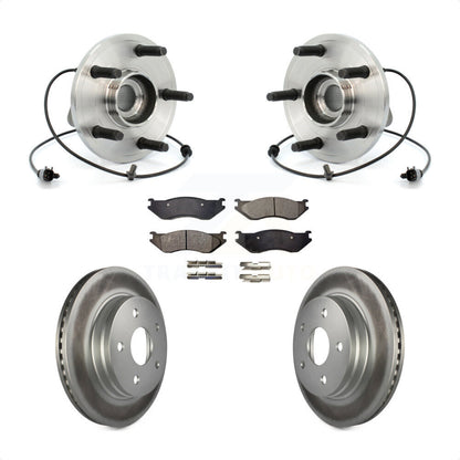 Hub Bearing Assembly Coated Brake Rotor And Pad Front Kit For 2006 Dodge Durango