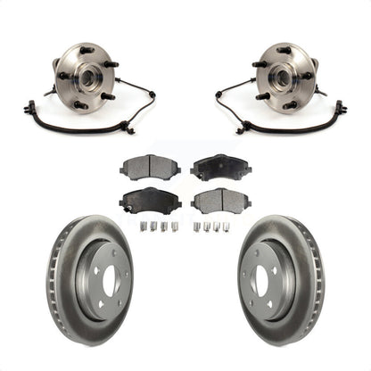 Hub Bearing Assembly Coat Brake Rotor Pads Front Kit For 2007-2010 Jeep Wrangler