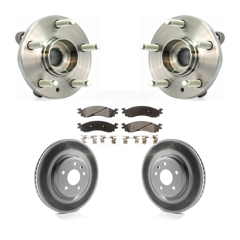 Hub Bearing Coated Disc Brake Rotor Pads Front Kit For 2010-2012 Ford Taurus SHO