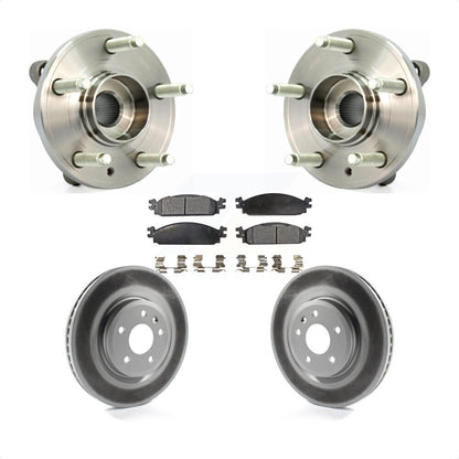 Hub Bearing Assembly Coated Brake Rotor Pads Front Kit For 2009-2010 Lincoln MKS