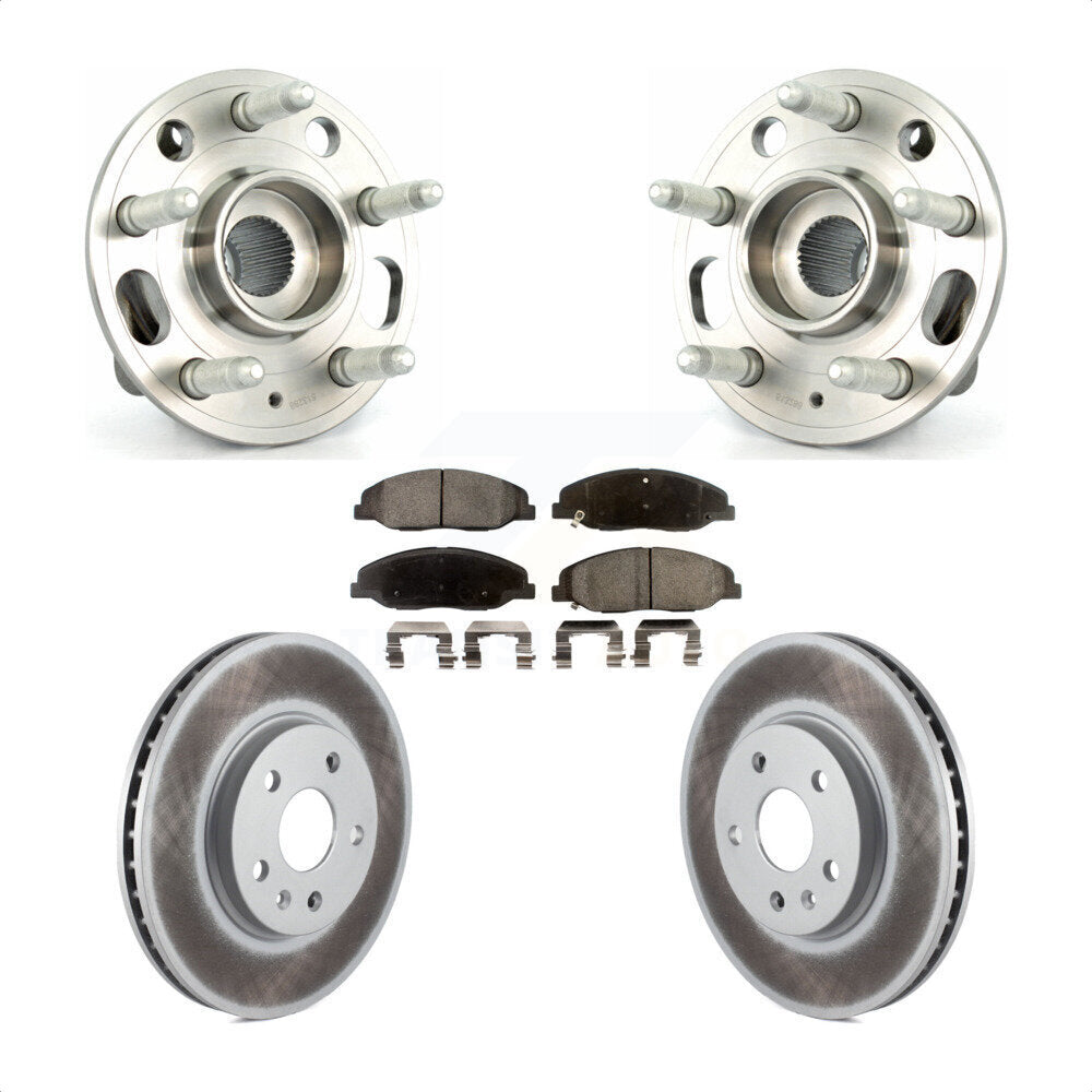 Hub Bearing Assembly Coated Disc Brake Rotor And Pads Front Kit For Cadillac CTS