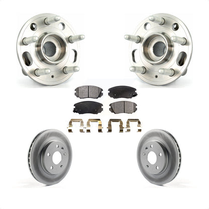 Hub Bearing Coated Brake Rotor & Pads Front Kit For Chevrolet Malibu Buick Regal