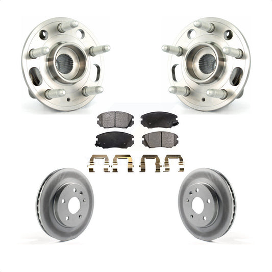Hub Bearing Coated Brake Rotor & Pads Front Kit For Chevrolet Malibu Buick Regal