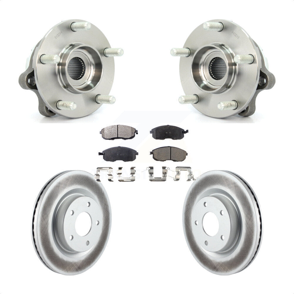 Hub Bearing Assembly Coated Disc Brake Rotor And Pad Front Kit For Nissan Altima