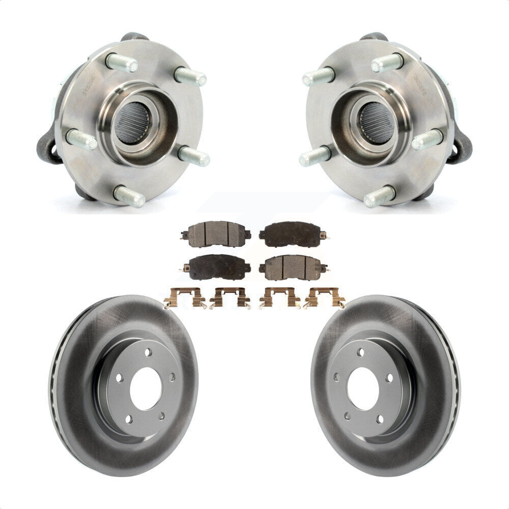 Hub Bearing Assembly Coated Disc Brake Rotor And Pad Front Kit For Nissan Altima