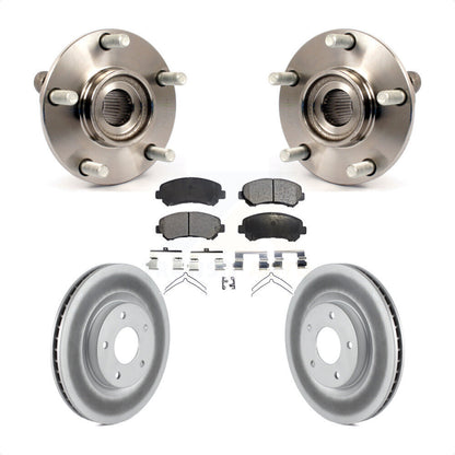 Hub Bearing Assembly Coated Brake Rotor & Pads Front Kit For Nissan Rogue Select