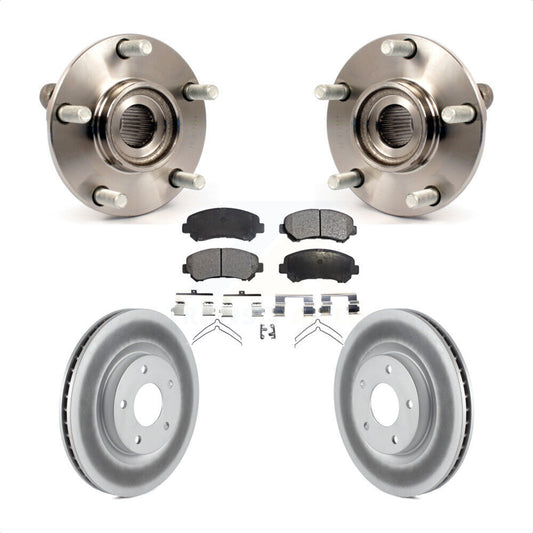 Hub Bearing Assembly Coated Brake Rotor & Pads Front Kit For Nissan Rogue Select