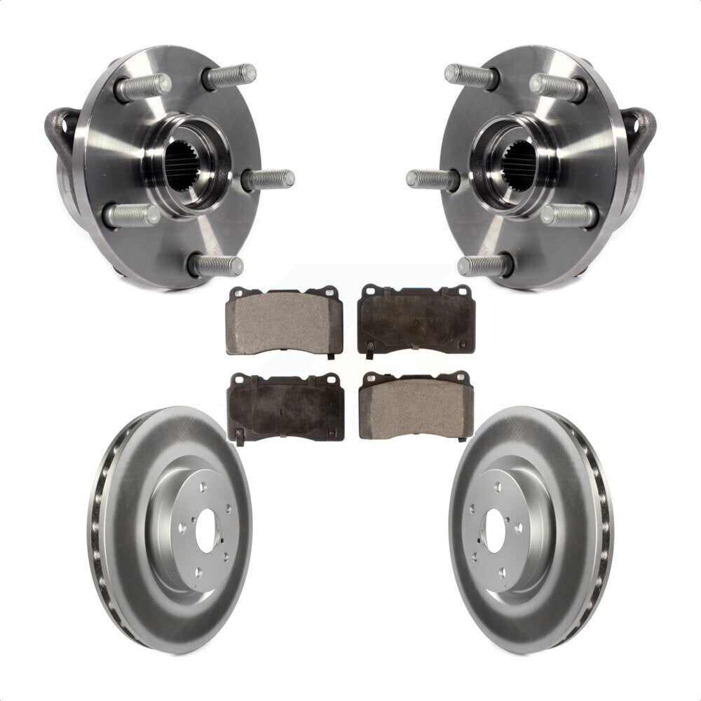 Hub Bearing Assembly Coated Brake Rotor Pad Front Kit For Subaru Impreza WRX STI