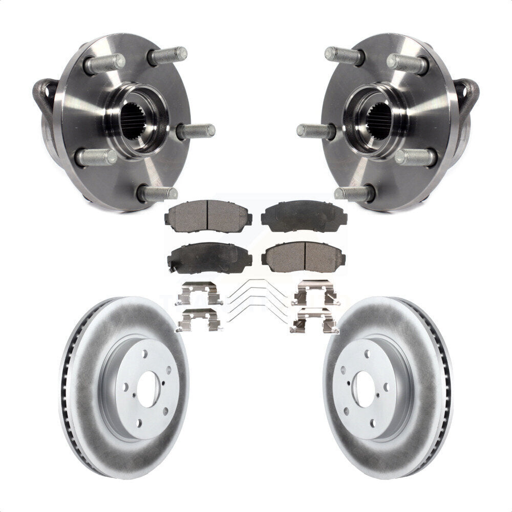 Hub Bearing Coated Brake Rotor & Pads Front Kit For 2016-2019 Subaru Legacy 2.5L